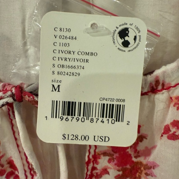 Free People Boho Cottage Core Floral Pink Dress Sz M $128 RV NWT - Picture 2 of 4